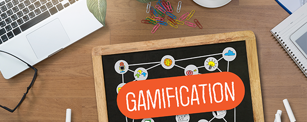 Gamification written on a chalk board
