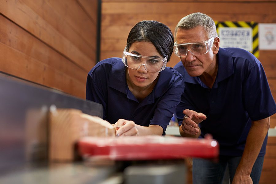 An apprentice training for their end point assessment